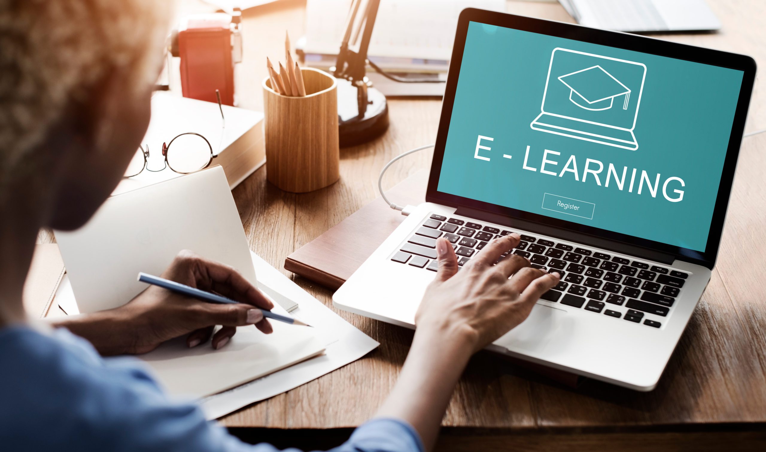 Online Education Graduation Cap Graphics Concept